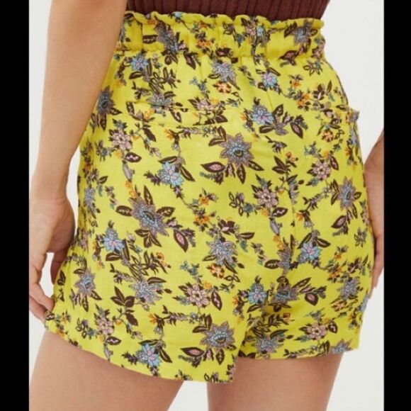 ANTHROPOLOGIE HIGH WAIST SELF TIE BELT PLEATED FRONT LINEN BLEND SHORTS NWT - Picture 2 of 10